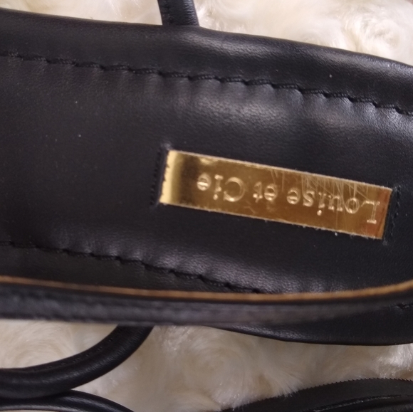 Louise et Cie black & gold flat sandals - Picture 2 of 9